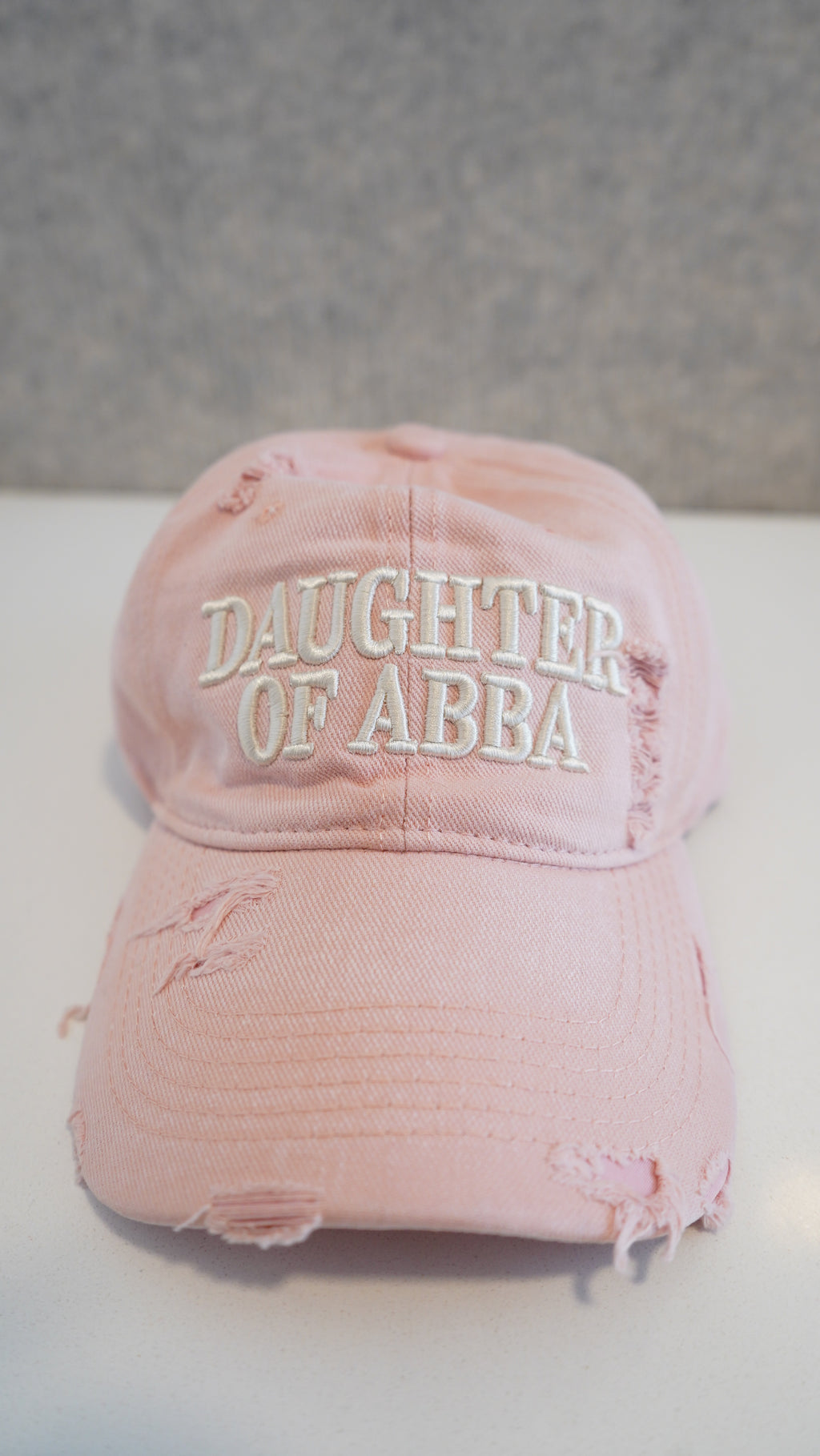 Grace Pink Daughter of Abba Distressed Hat